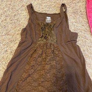 Brown lace tank top